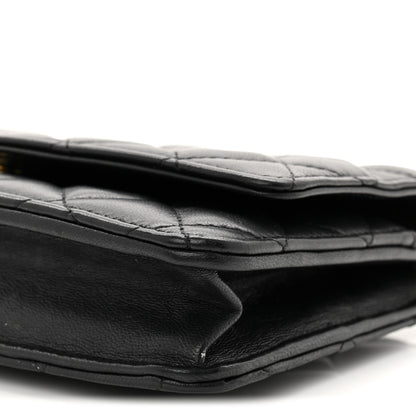 Chanel Lambskin Quilted Wallet On Chain WOC Black 11 of 12