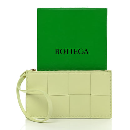 Bottega Veneta Lambskin Maxi Intrecciato Bill Pouch Lemon Washed 9 of 9
