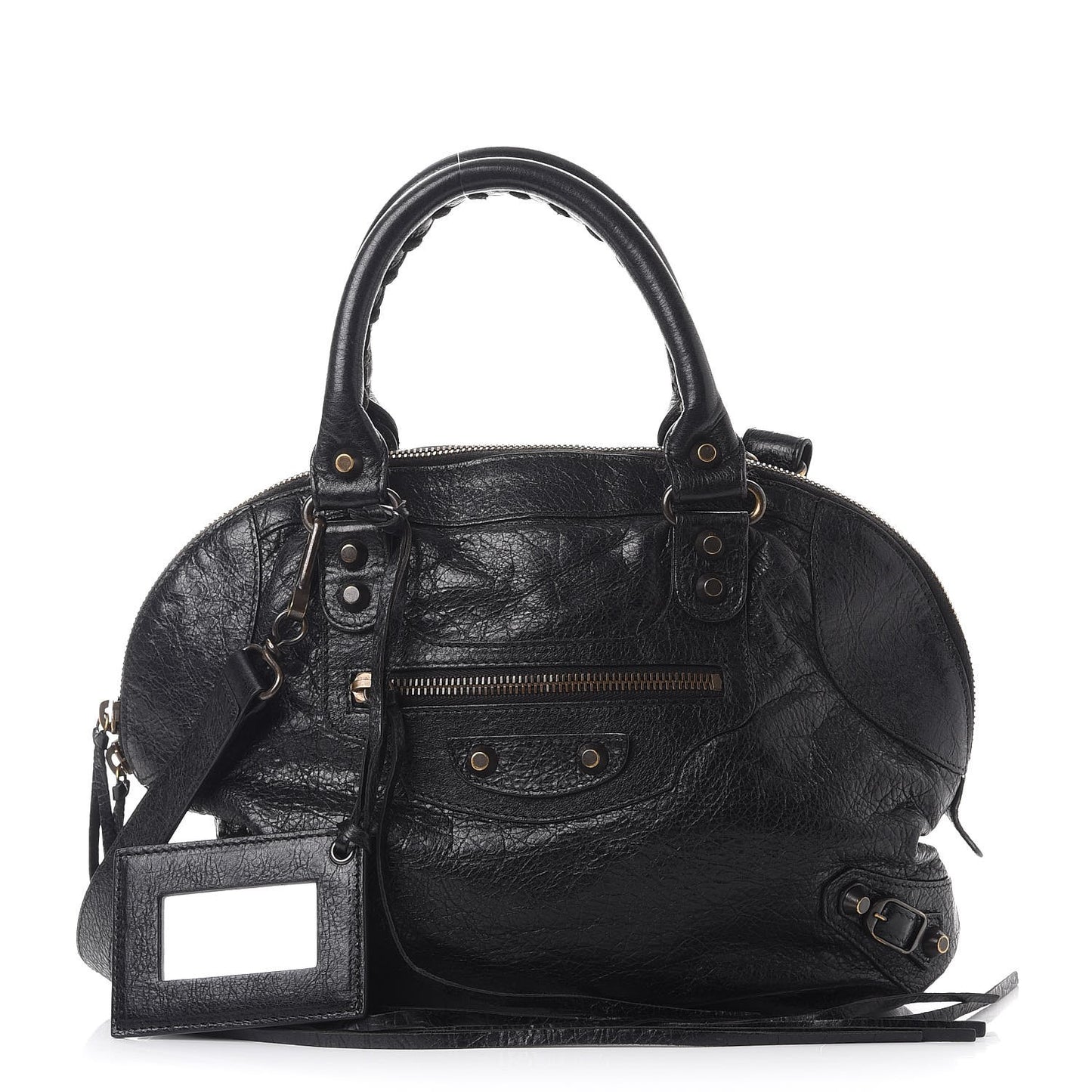 Agneau Classic Hardware Bowling Bag Black