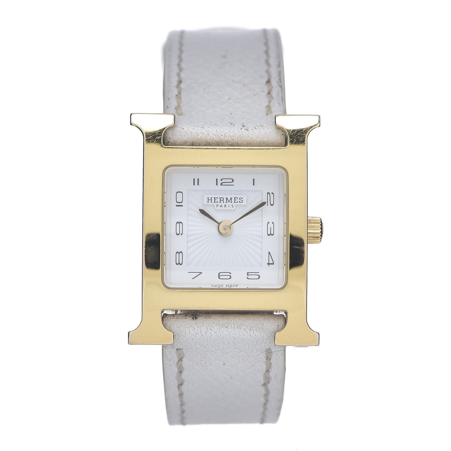 Stainless Steel Epsom 21mm Heure H Hour Quartz Watch Blanc