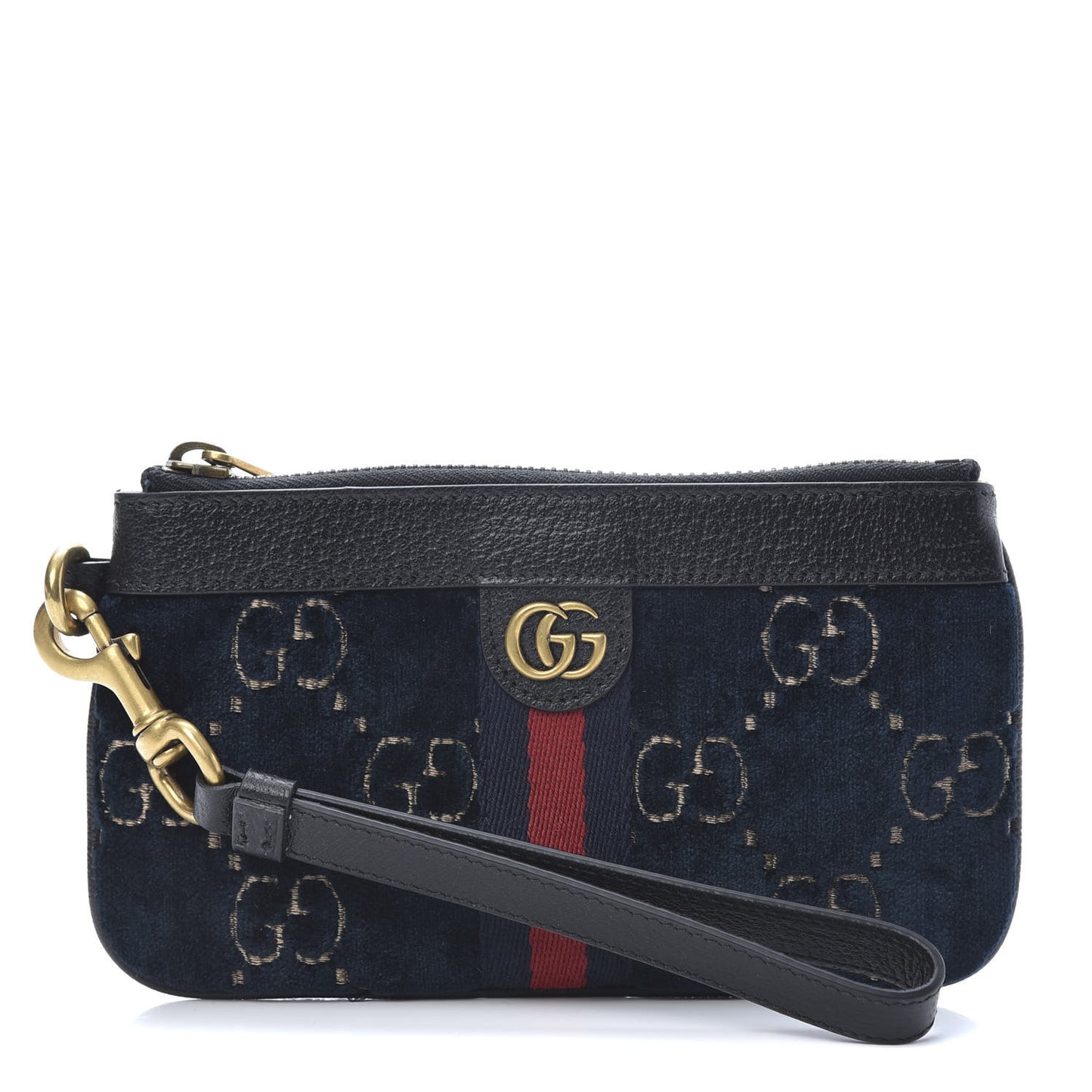 Velvet GG Monogram Textured Calfskin Web Smartphone Case Blue Beige Black