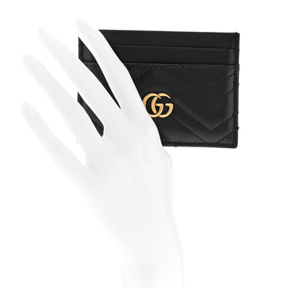 Gucci Calfskin Matelasse GG Marmont Card Holder Black 2 of 7