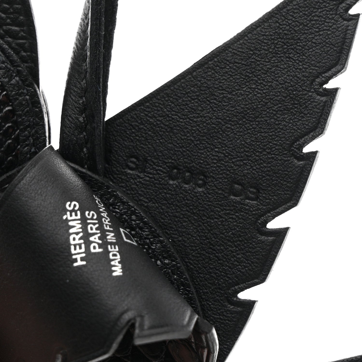 Hermes Epsom Chevre Mysore Swift Alligator Lizard Birdy Bag Charm Black 4 of 5