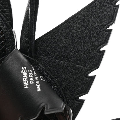 Hermes Epsom Chevre Mysore Swift Alligator Lizard Birdy Bag Charm Black 4 of 5