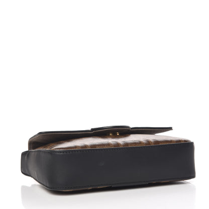 Fendi Glazed Fabric Vitello Century FF 1974 Stamp Patch Mini Double F Crossbody Bag Mogano Panna Black 4 of 13