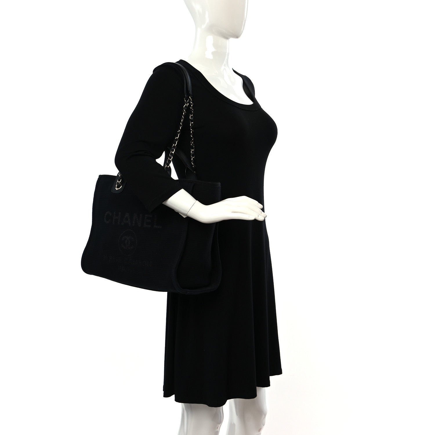 Chanel Mixed Fibers Medium Deauville Tote Black 2 of 14