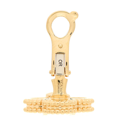 Van Cleef & Arpels 18K Yellow Gold Mother of Pearl Vintage Alhambra Earrings 4 of 5