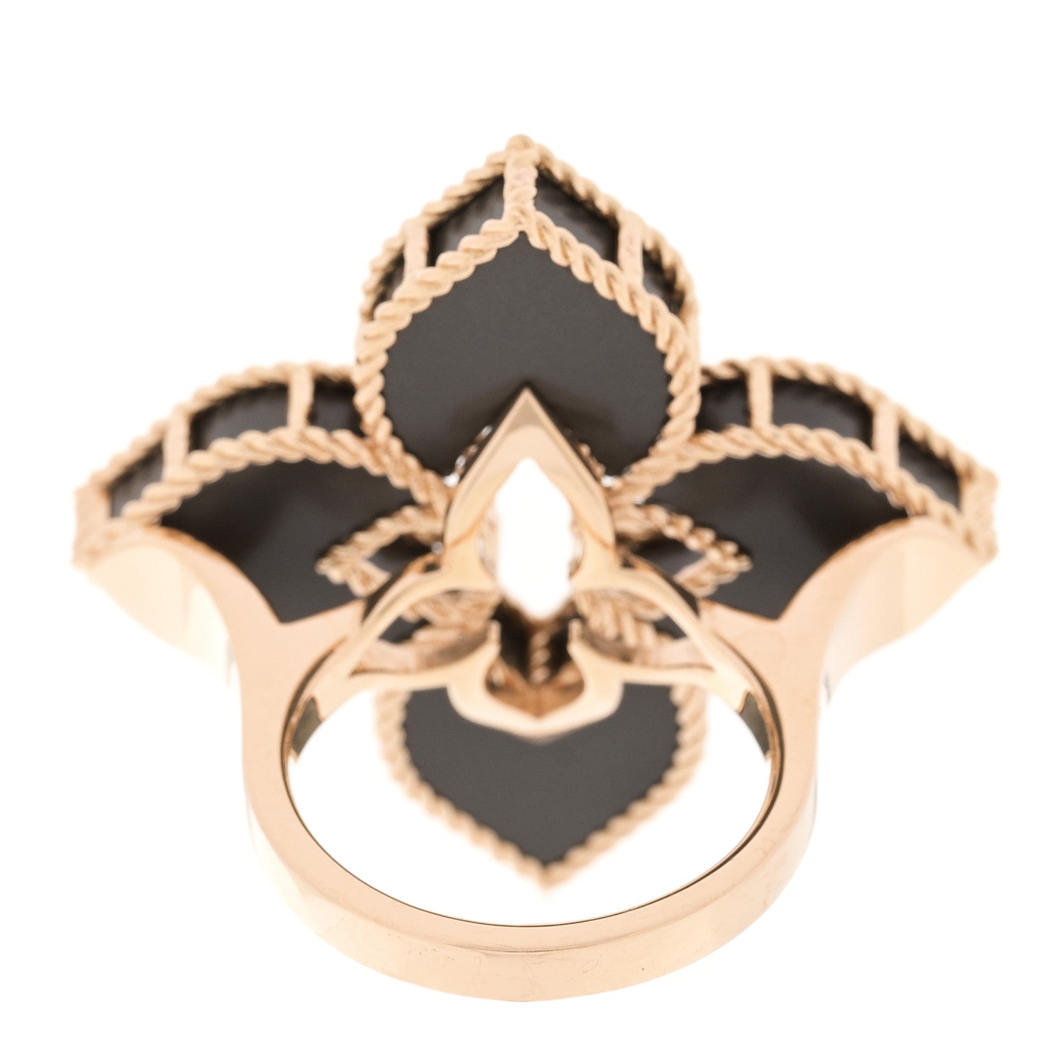 Roberto Coin 18K Rose Gold Titanium Diamond Venetian Princess Flower Ring 53 6.25 Gray 3 of 5