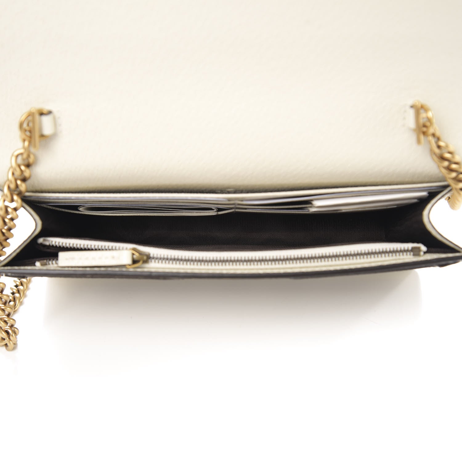 Gucci GG Supreme Monogram Web Queen Margaret Chain Wallet White 5 of 10