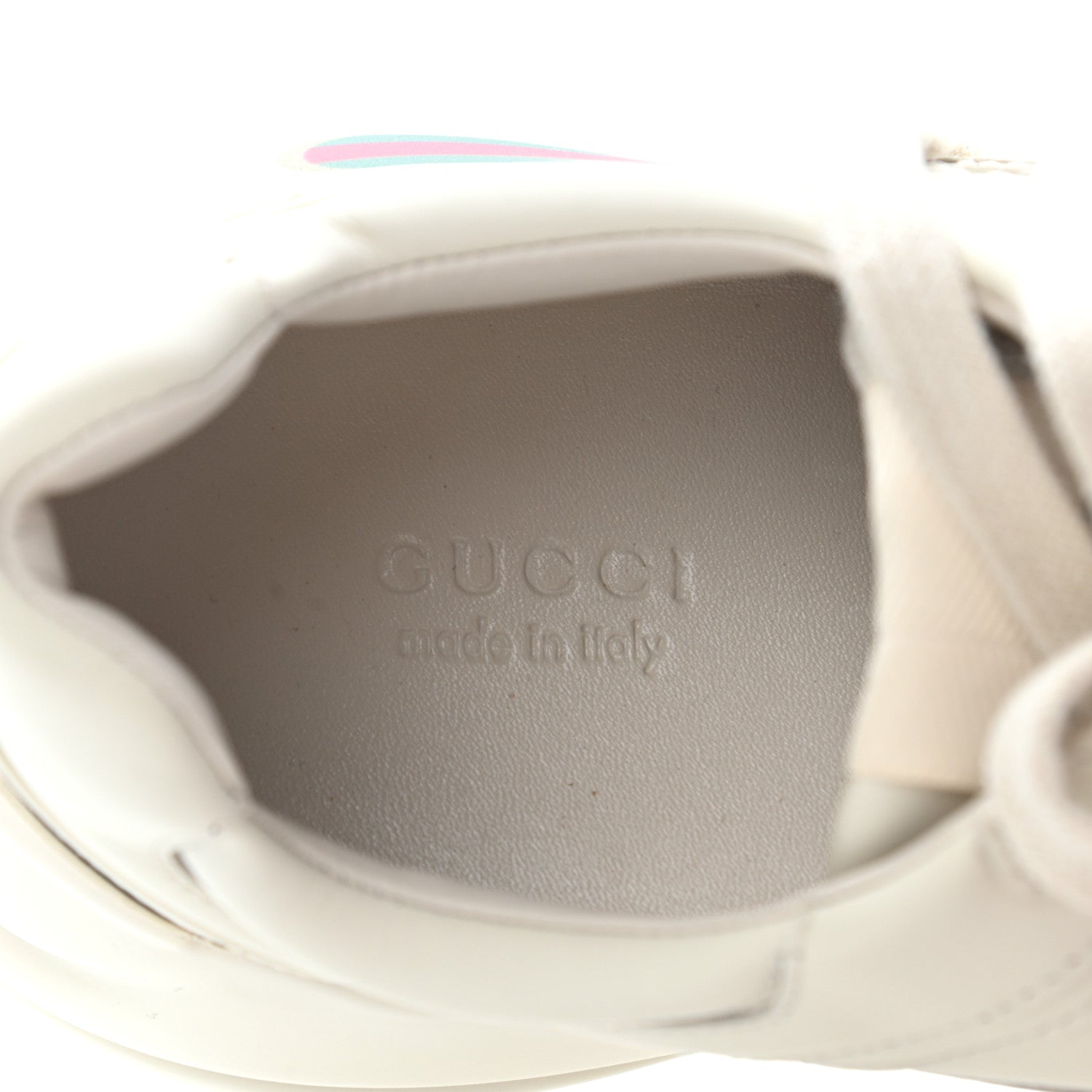 Gucci Calfskin Logo Womens Rhyton Sneakers 38 Ivory 7 of 11