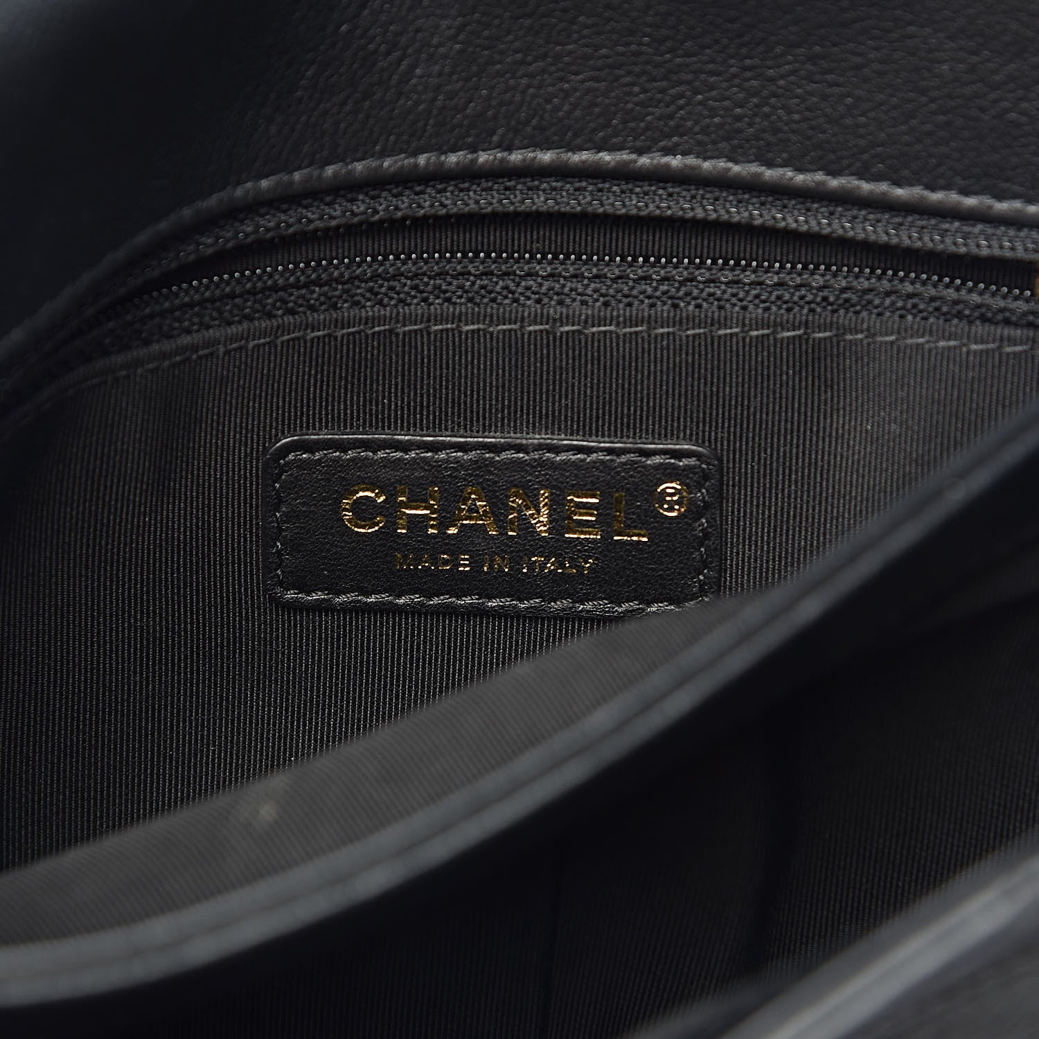 Chanel Grained Calfskin Elaphe Stitched Medium Chevron Chic Top Handle Flap Black 6 of 12