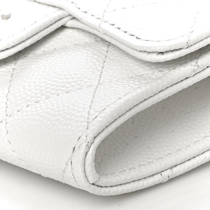 Chanel Caviar Quilted Flap Card Holder Wallet White 11 of 12