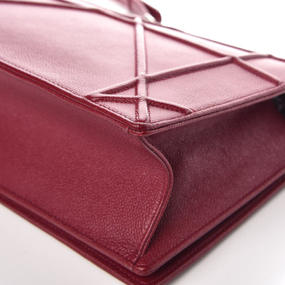 Christian Dior Grained Calfskin Large Diorama Flap Bag Burgundy 13 of 13