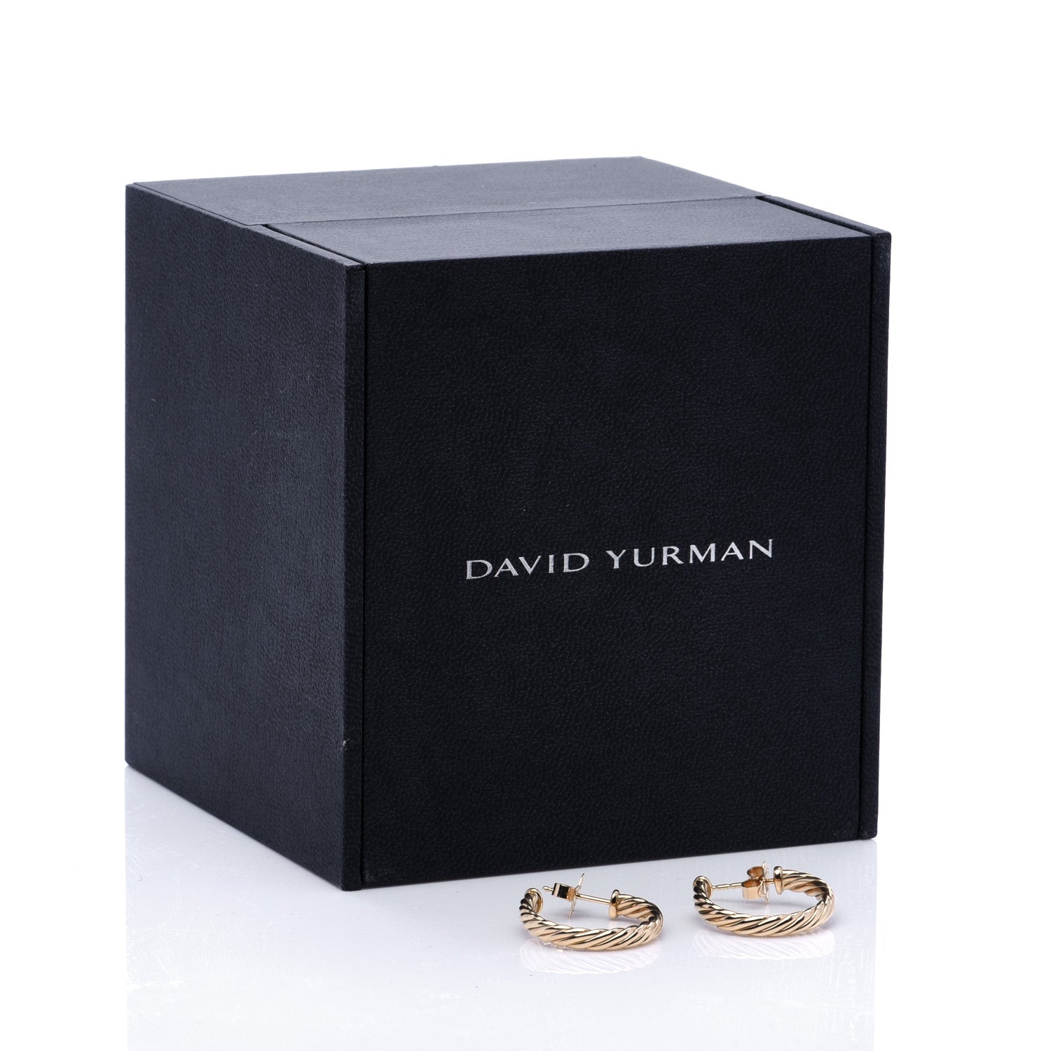 David Yurman 18K Yellow Gold Sculpted Cable Hoop Earrings 6 of 6