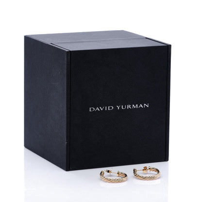 David Yurman 18K Yellow Gold Sculpted Cable Hoop Earrings 6 of 6