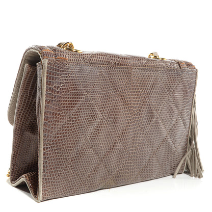 Chanel Lizard Tassel Flap Bag Light Brown 3 of 8
