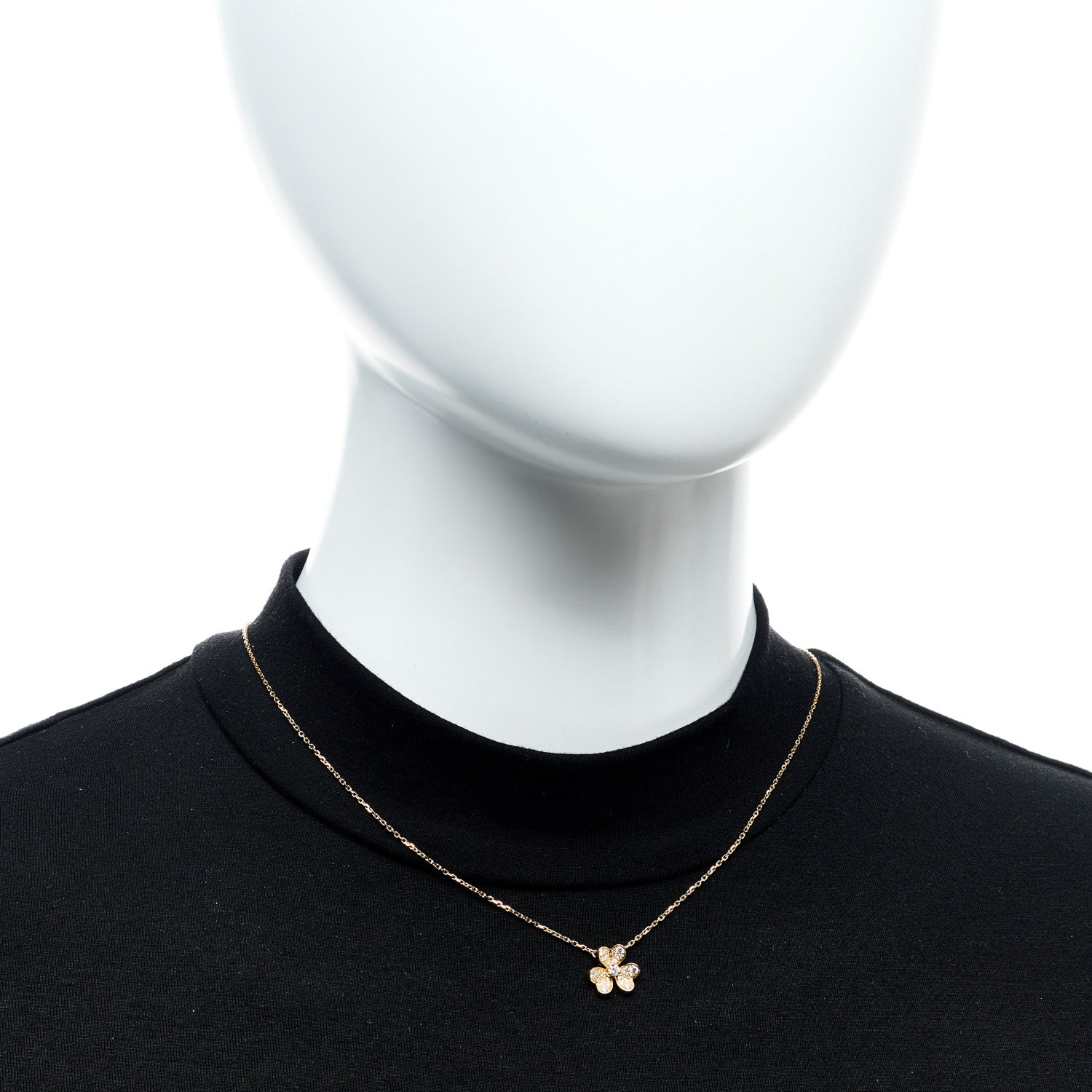 Van Cleef & Arpels 18K Yellow Gold Diamond Mini Frivole Pendant Pave Necklace 2 of 6
