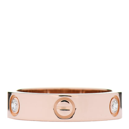 Cartier 18K Pink Gold 3 Diamond 5.5mm LOVE Ring 61 9.5 3 of 4