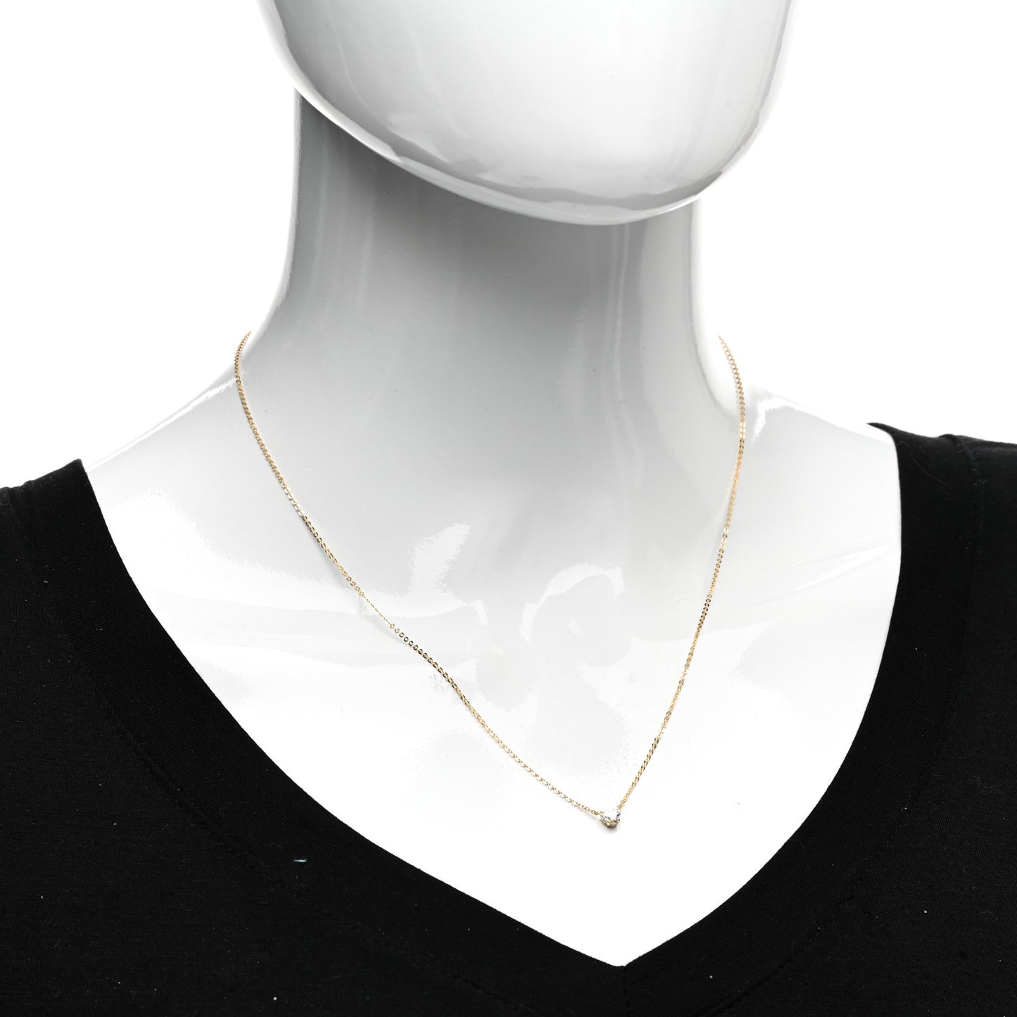 18K Yellow Gold Diamond Heart Pendant Necklace