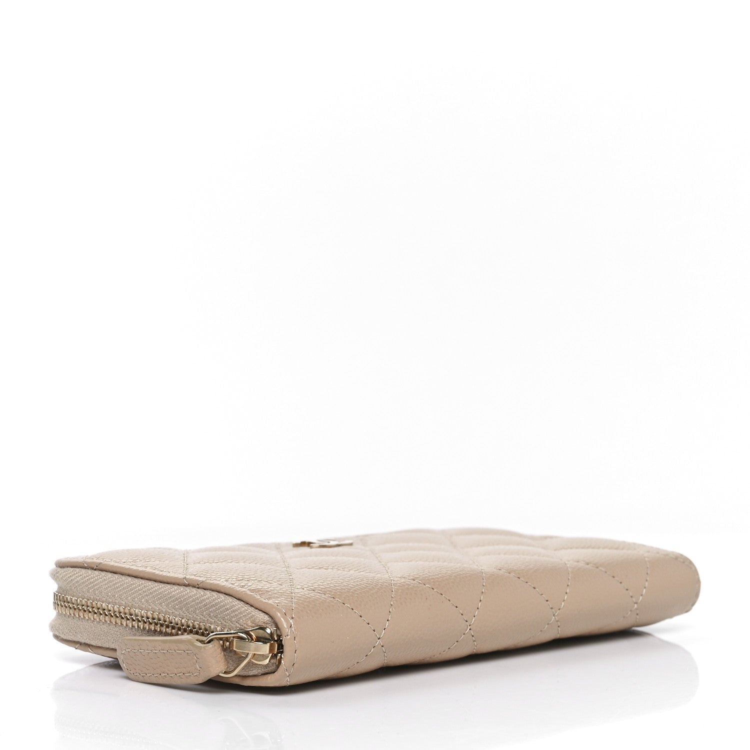 Chanel Caviar Quilted Medium Zip Around Wallet Beige 4 of 8