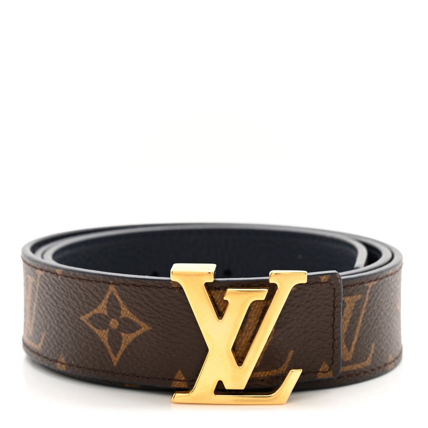 Louis Vuitton Calfskin Monogram 30mm LV Initiales Reversible Belt 80 32 Black 1 of 4