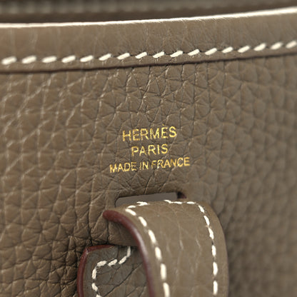 Hermes Taurillon Clemence Amazone Evelyne TPM Etoupe Bleu Indigo 6 of 10