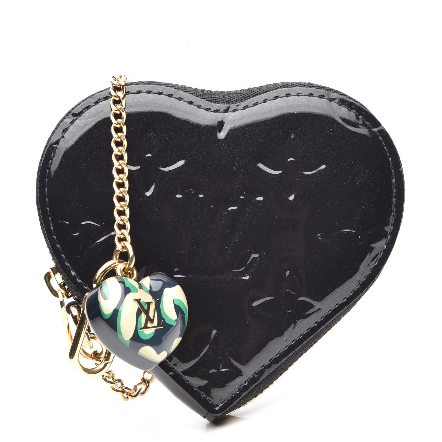 Louis Vuitton Vernis Coeur Heart Coin Purse Blue Infini 1 of 7