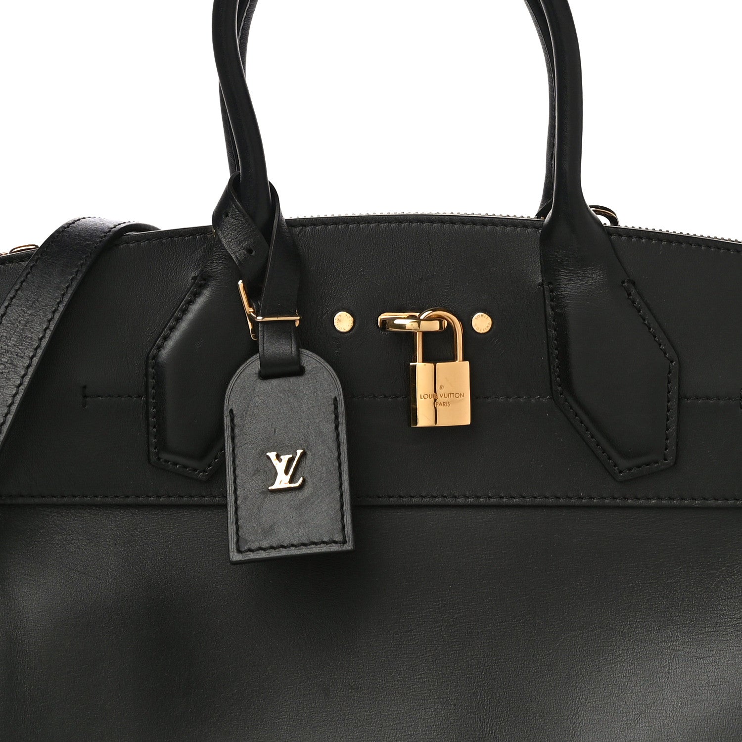 Louis Vuitton Calfskin City Steamer MM Black 7 of 24