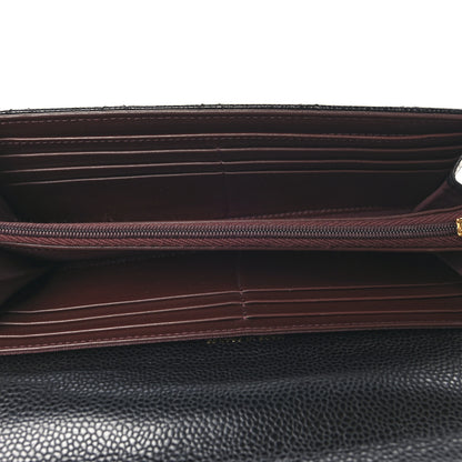 Chanel Caviar Quilted Large Gusset Flap Wallet Black 5 of 8