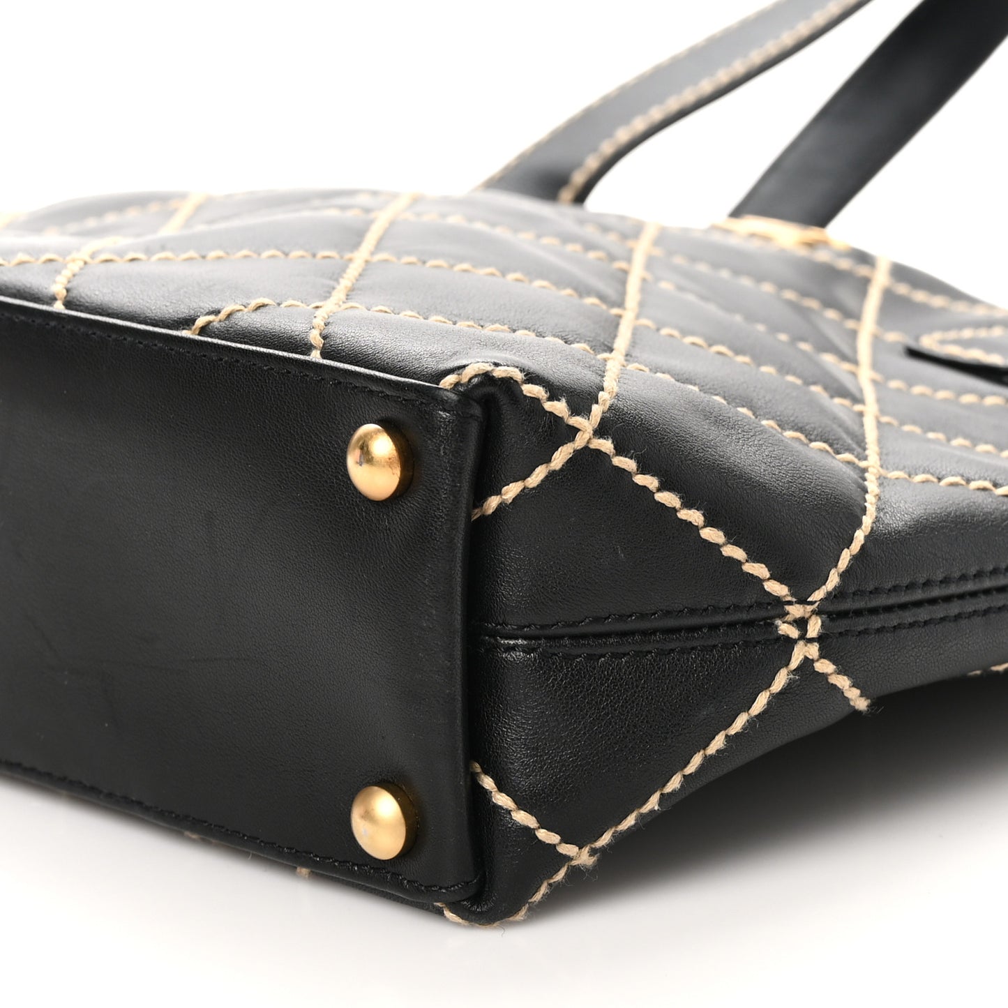 Calfskin Wild Stitch Tote Black