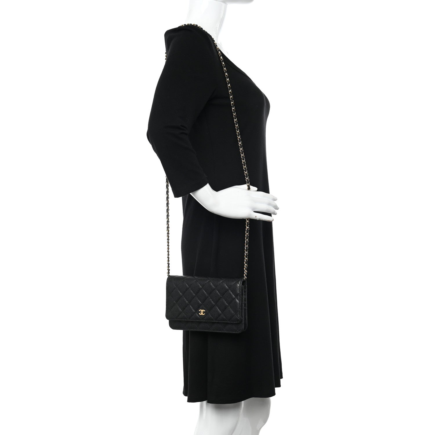 Chanel Caviar Quilted Wallet on Chain WOC Black 2 of 11