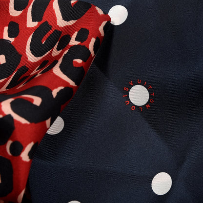 Louis Vuitton Silk Leopard Snood Scarf Red 3 of 3