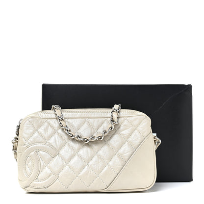 Chanel Aged Calfskin Quilted Cotton Club Pochette White 15 of 15