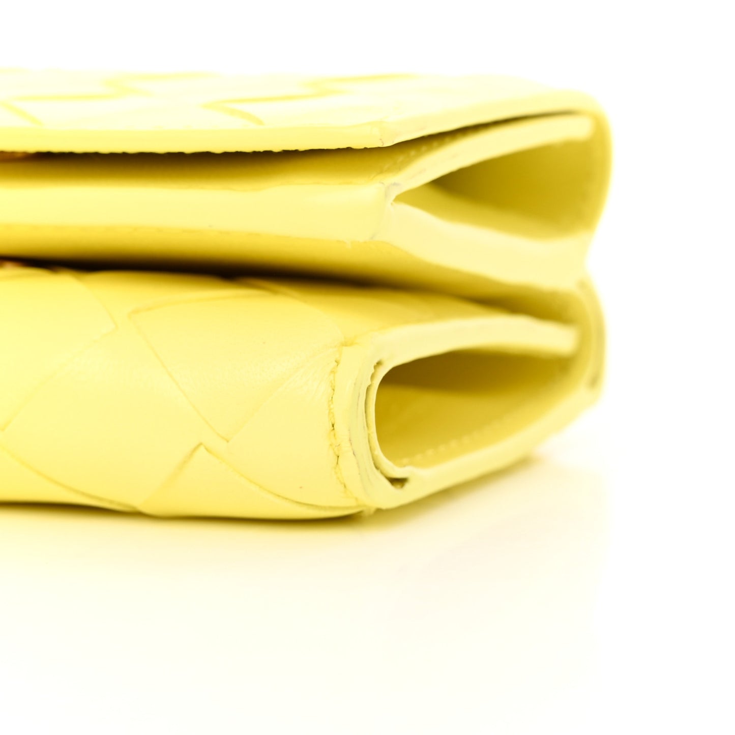 Nappa Intrecciato Tri-Fold Wallet Yellow