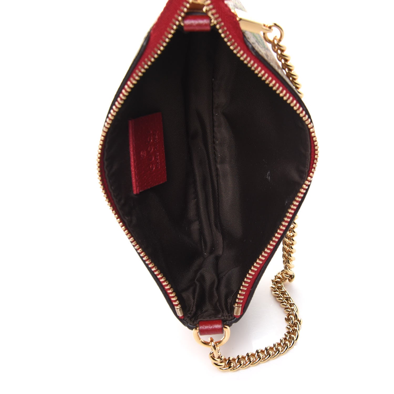 Gucci GG Supreme Monogram Tian Mini Chain Bag Beige Multicolor Red 5 of 10