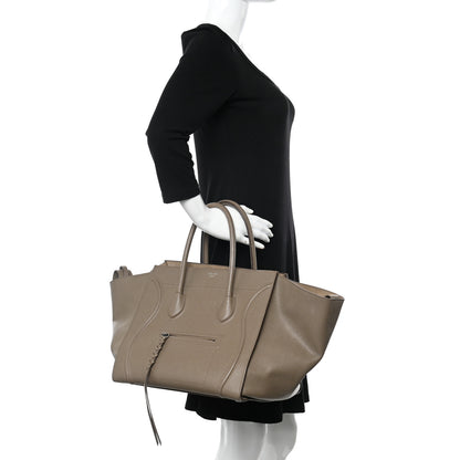 Celine Grained Calfskin Medium Phantom Luggage Taupe 2 of 18