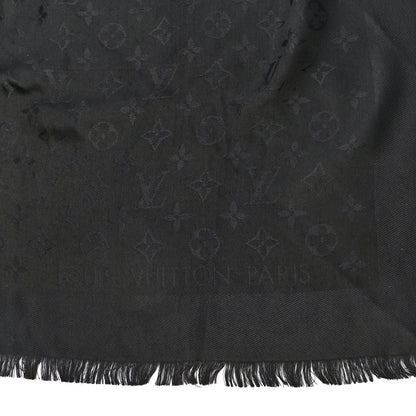 Louis Vuitton Silk Wool Monogram Shawl Black 3 of 3