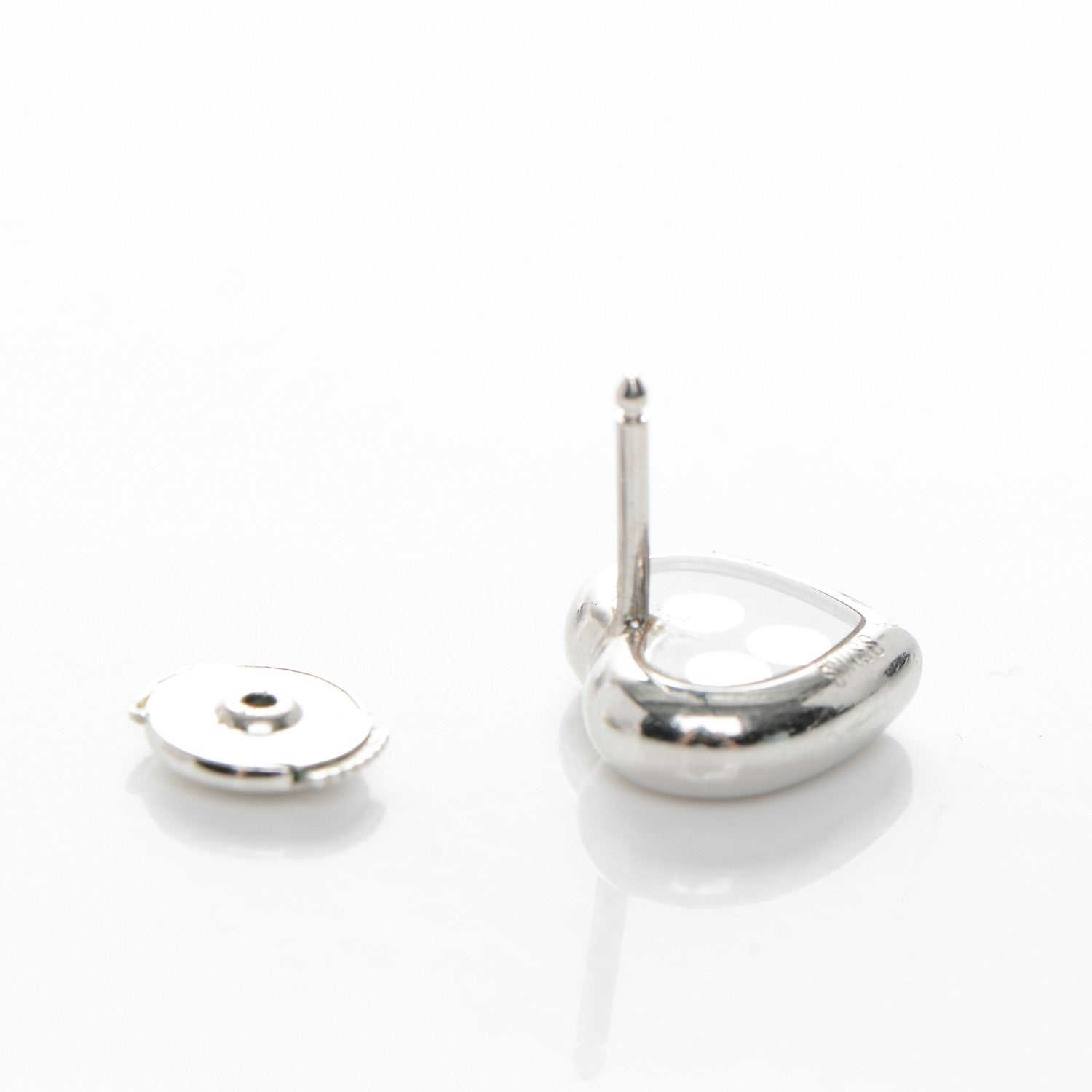 Chopard 18K White Gold Diamond Happy Curves Earrings 3 of 5