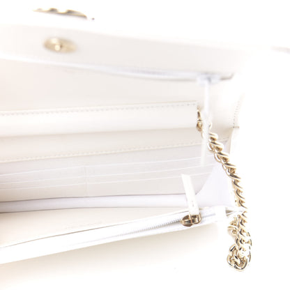 Chanel Caviar Quilted Boy Wallet On Chain WOC White 5 of 12