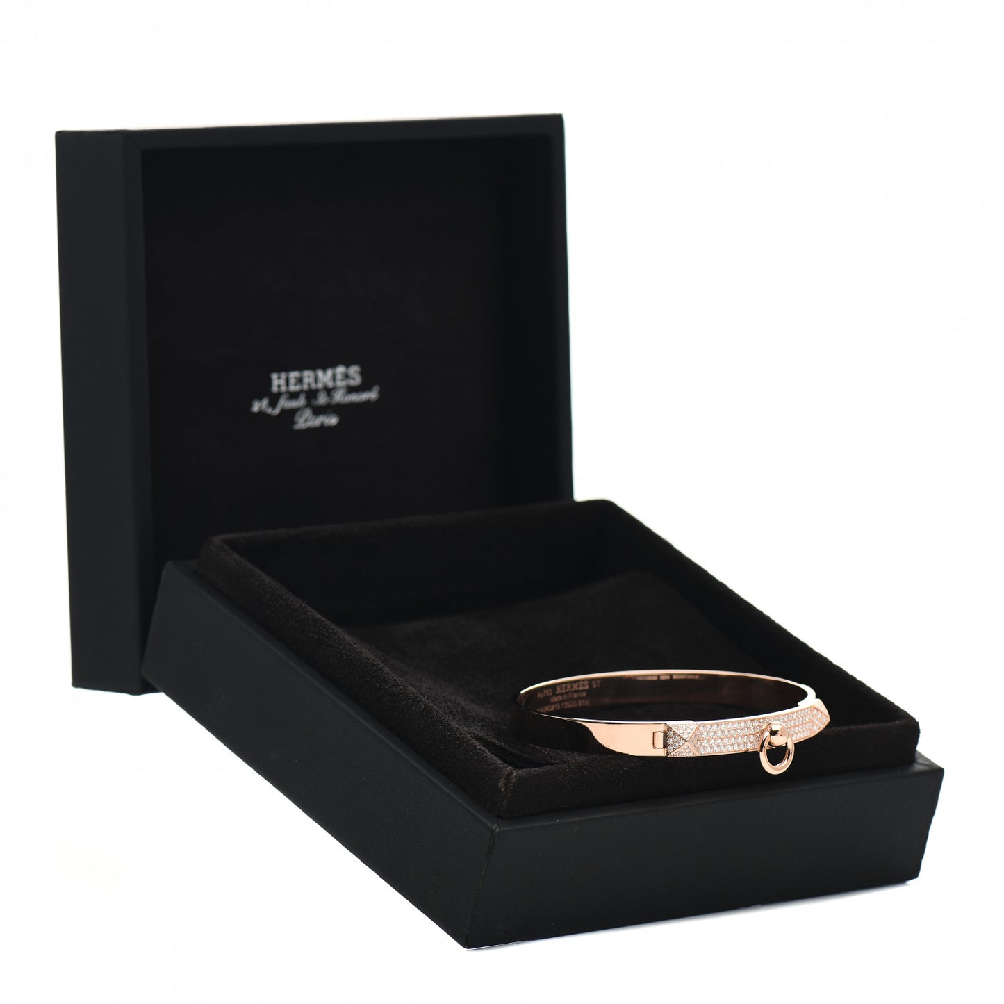 18K Rose Gold Diamond PM Collier De Chien Pave Bracelet ST