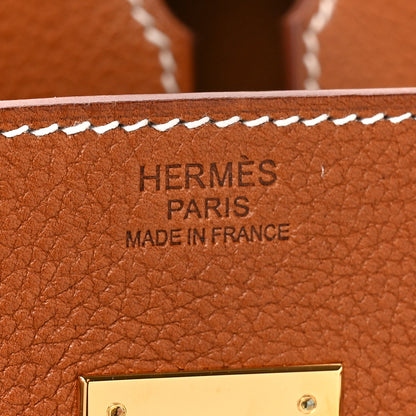 Hermes Natural Barenia Faubourg Birkin 30 Fauve 6 of 17