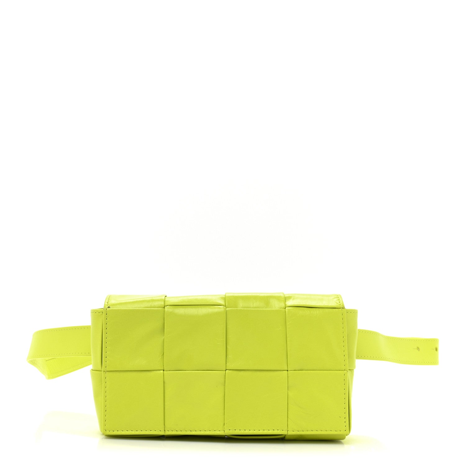 Bottega Veneta Paper Calfskin Intreccio Cassette Belt Bag Kiwi 1 of 12