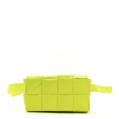 Bottega Veneta Paper Calfskin Intreccio Cassette Belt Bag Kiwi 1 of 12
