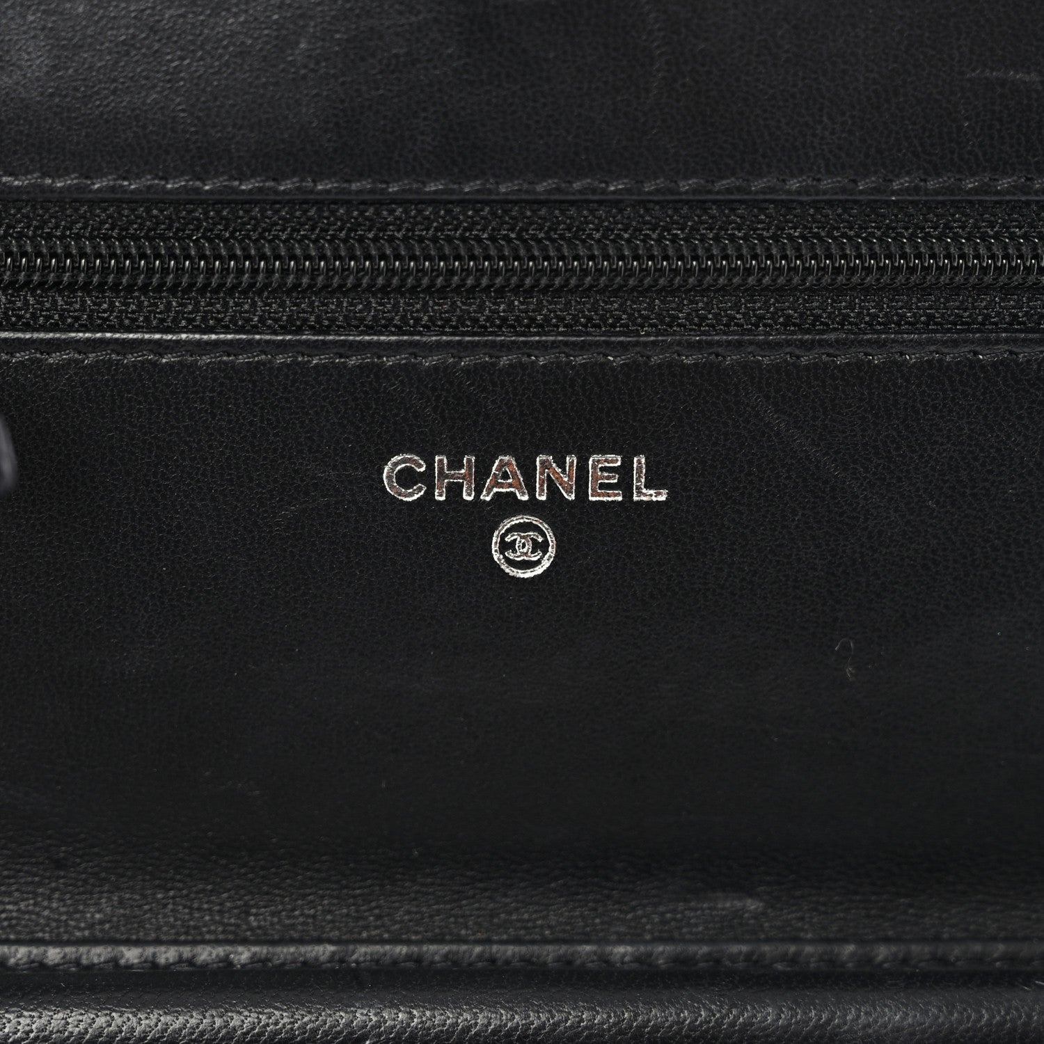 Chanel Lambskin Camellia Embossed Wallet on Chain WOC Black 6 of 13