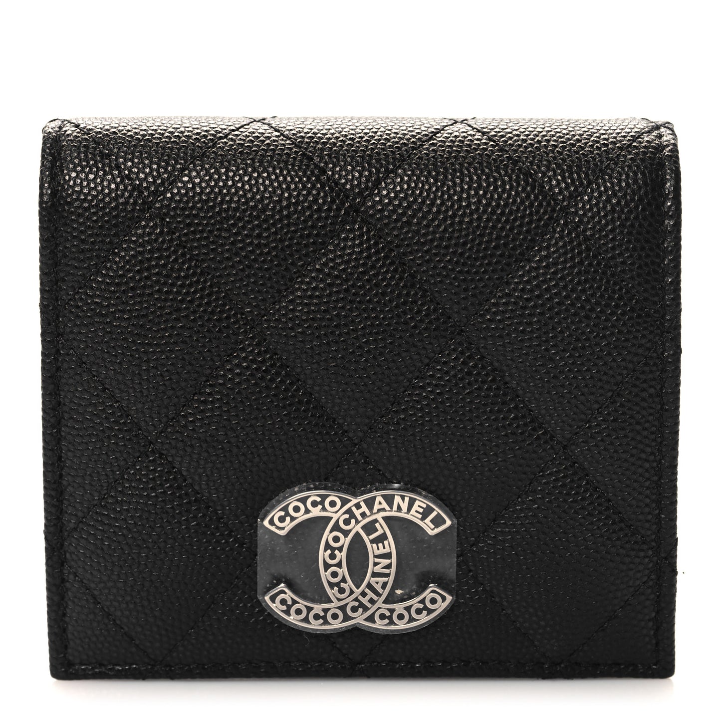 Caviar Quilted Small Bifold Wallet Black