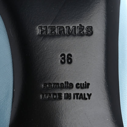 Hermes Goatskin Rivoli Mules   36 Bleu Ciel 7 of 12