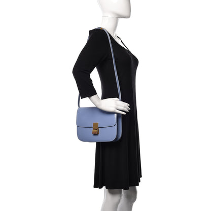Celine Spazzolato Calfskin Medium Classic Box Flap Bag Porcelain 2 of 12