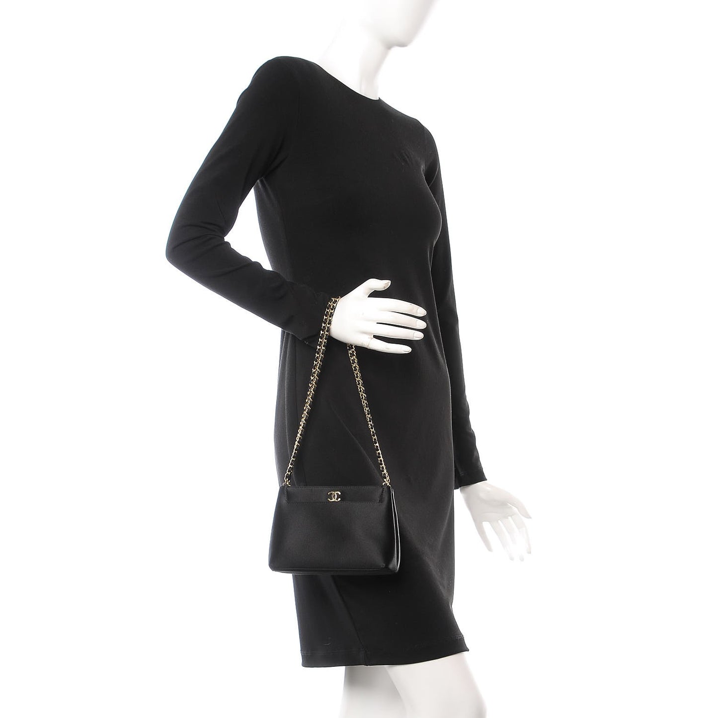 Satin Evening Bag Black
