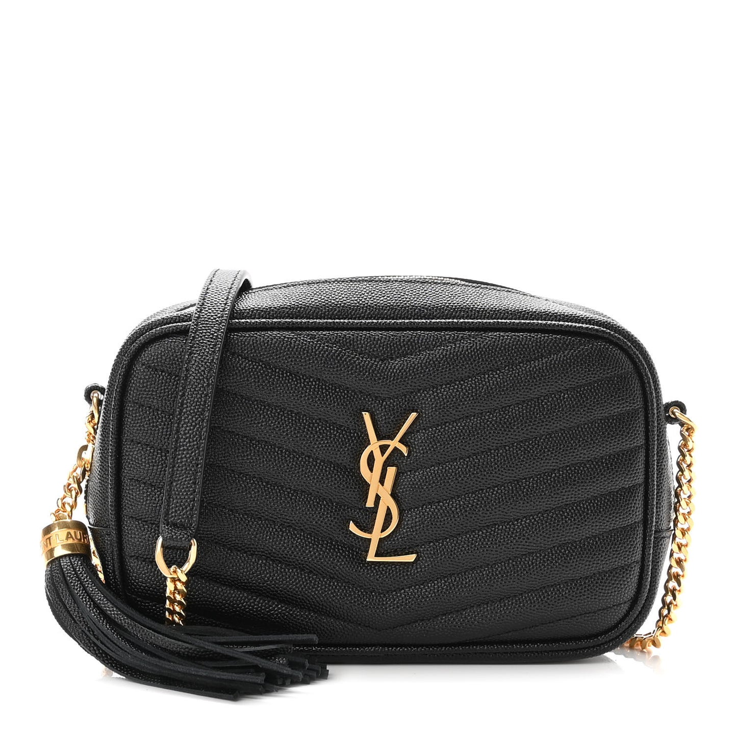 Grain De Poudre Matelasse Monogram Mini Lou Camera Bag Black