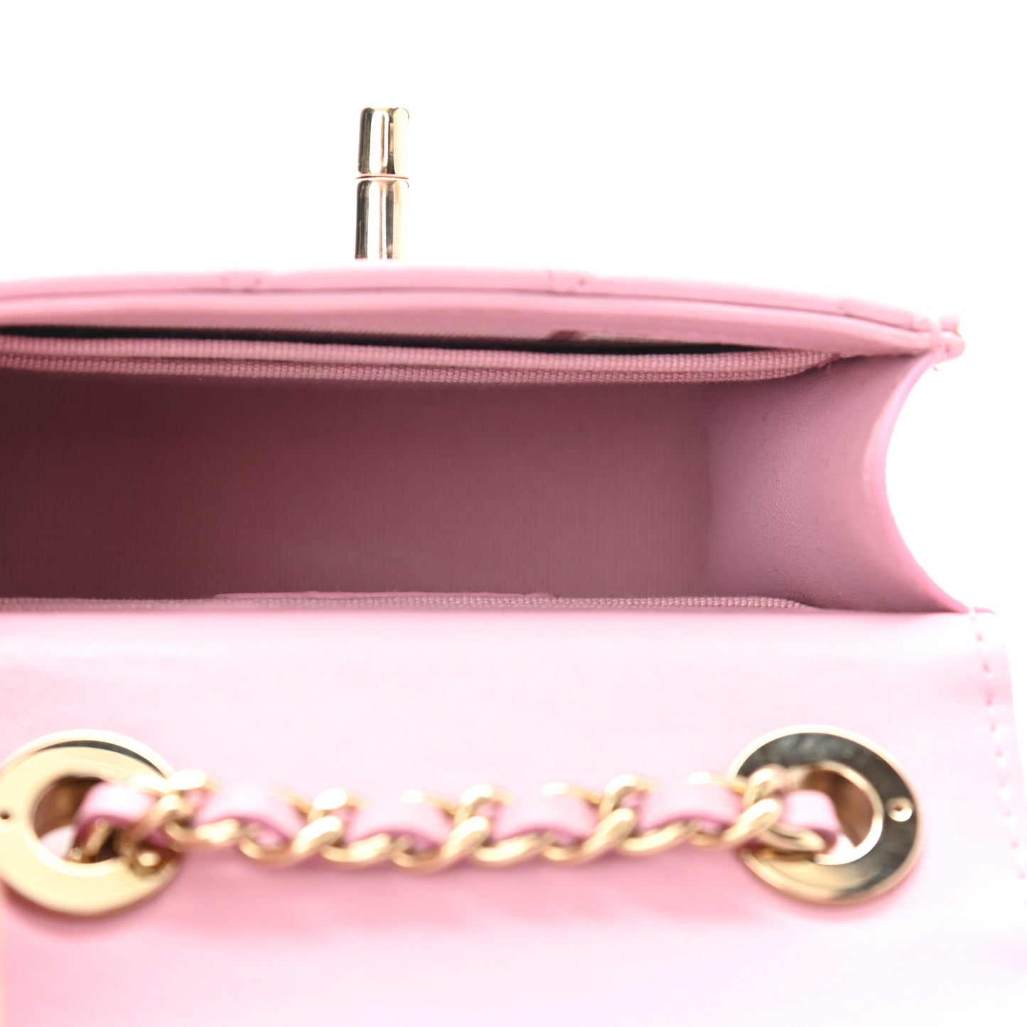 Lambskin Quilted Mini Trendy CC Clutch With Chain Dark Pink